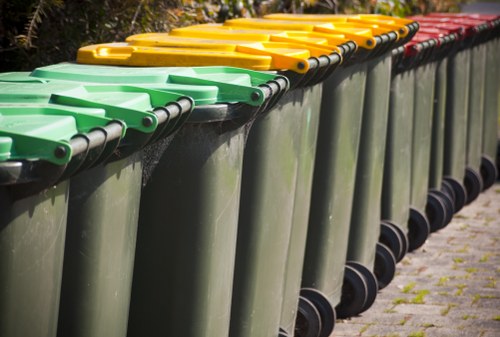 Construction site in Willesden with waste management efforts