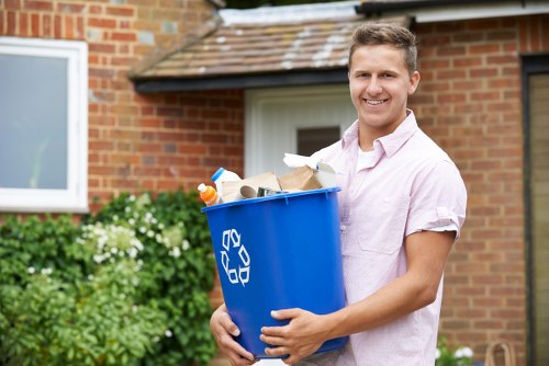 Eco-friendly waste management practices at a construction site